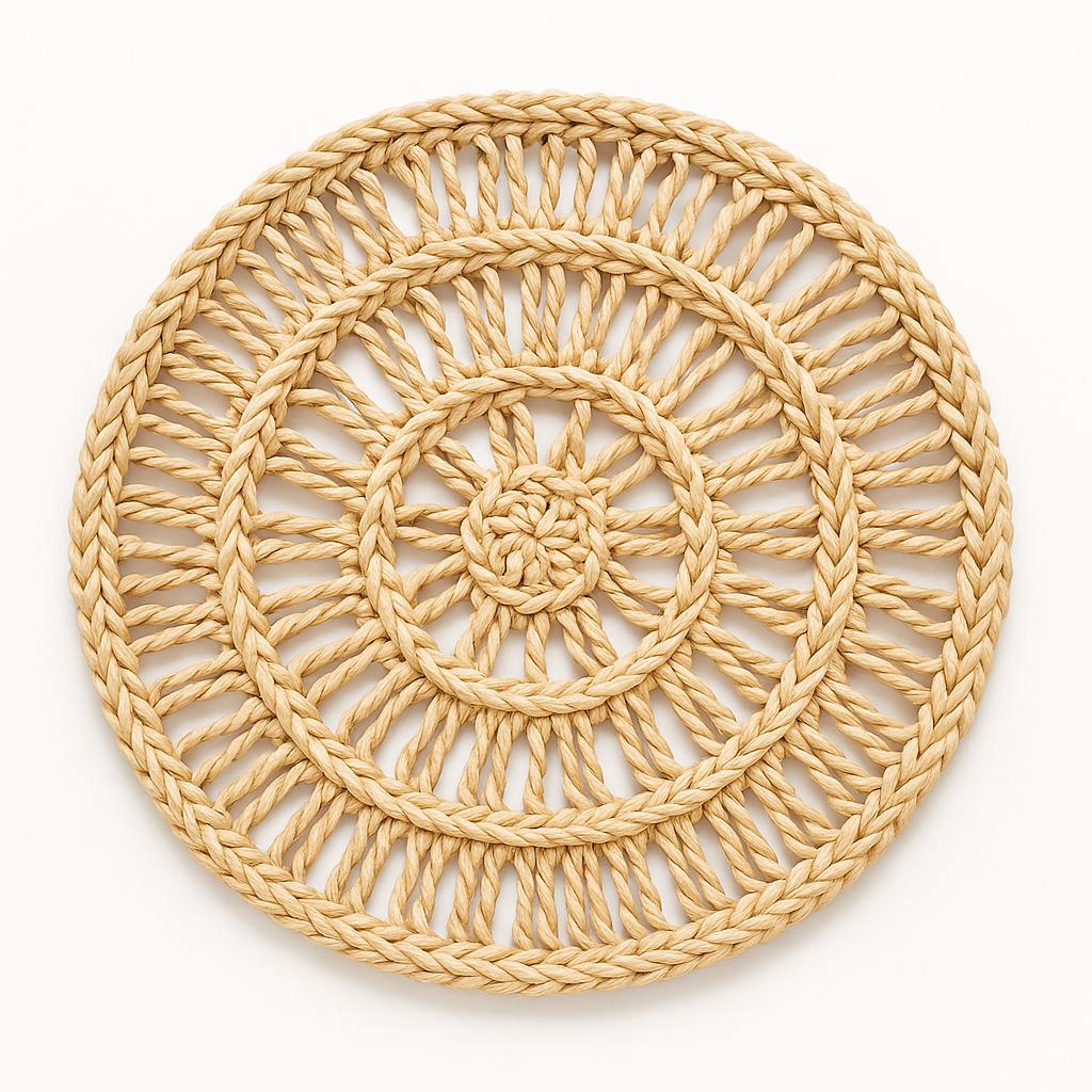 Placemat made of beige corn